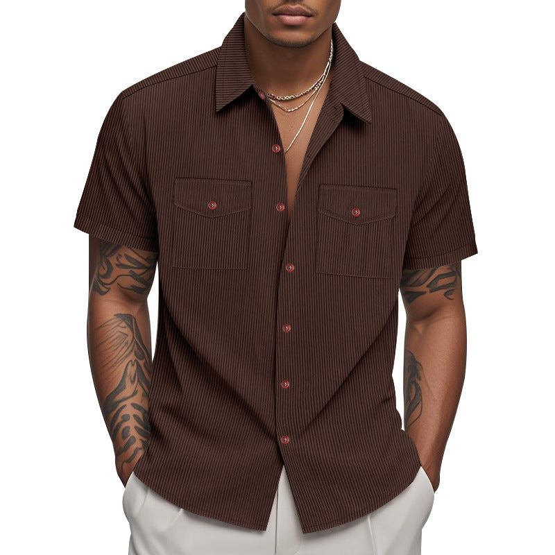 Chemise à manches courtes pour hommes avec surface structurée et poches poitrine pratiques Chic und Stil