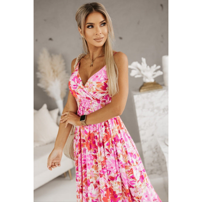 Robe maxi à imprimé tropical Chic und Stil pour femmes