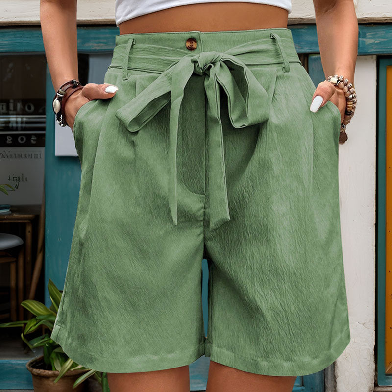 Shorts pour femmes taille haute sur mesure avec ceinture à nouer Chic und Stil