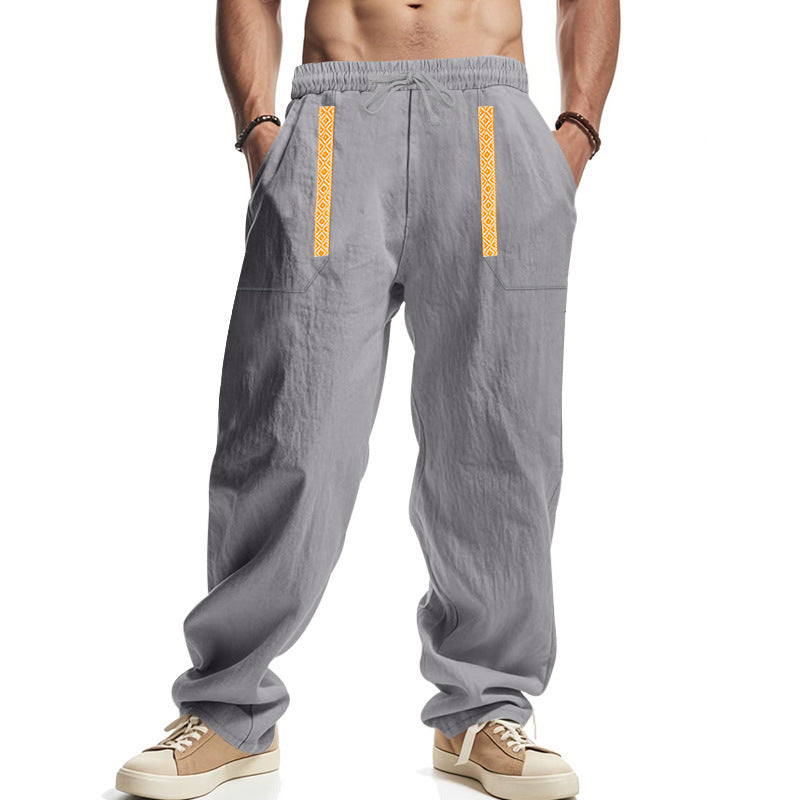 Pantalon cargo décontracté pour homme avec ceinture ajustable et grandes poches latérales Chic und Stil