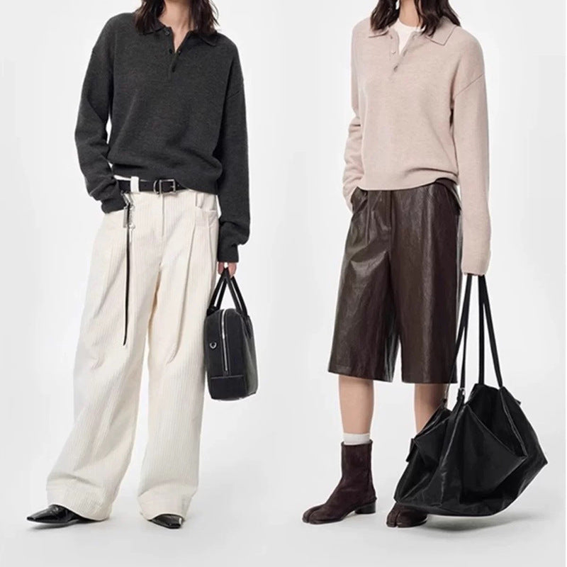 Pull en tricot polo classique pour femmes Chic und Stil
