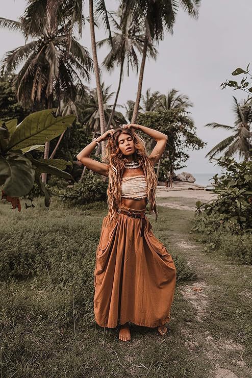 Jupe maxi décontractée pour femmes avec poches latérales pratiques et passants de ceinture Chic und Stil