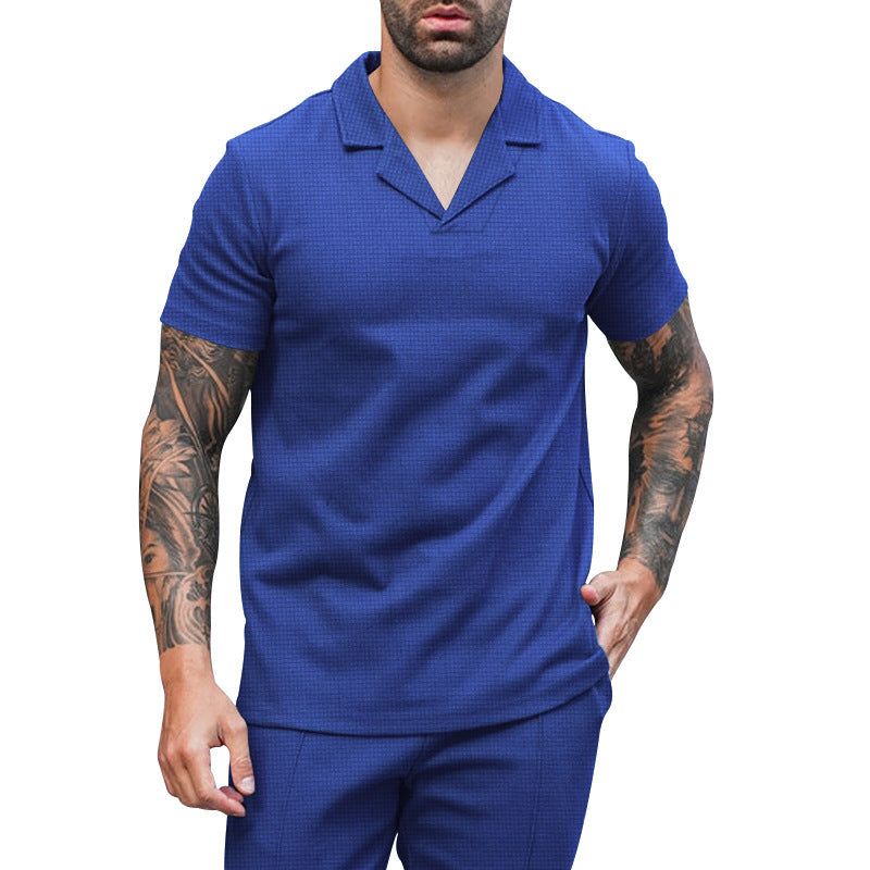Hommes chemise élégante à manches courtes avec design texturé Chic und Stil