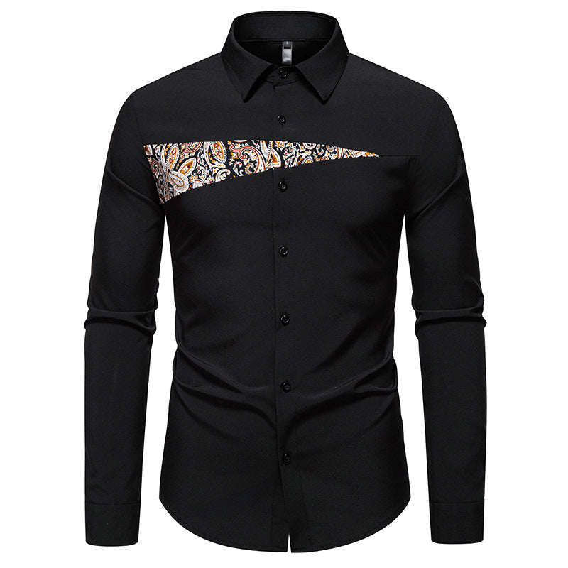 Chemise à manches longues pour hommes avec design paisley créatif Chic und Stil