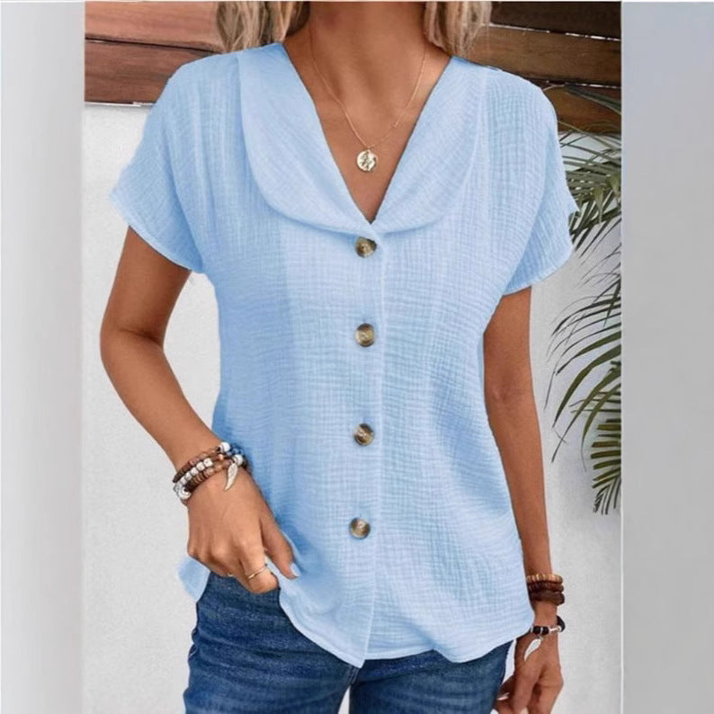 Women's blouse with visible buttons in lightweight fabric Chic und Stil