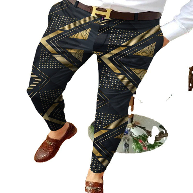 Pantalon slim fit à imprimé géométrique stylé pour hommes Chic und Stil