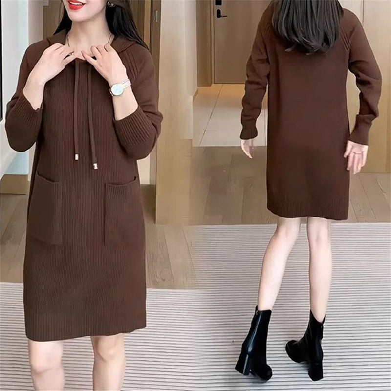Robe en tricot pour femmes avec capuche et poches pratiques Chic und Stil