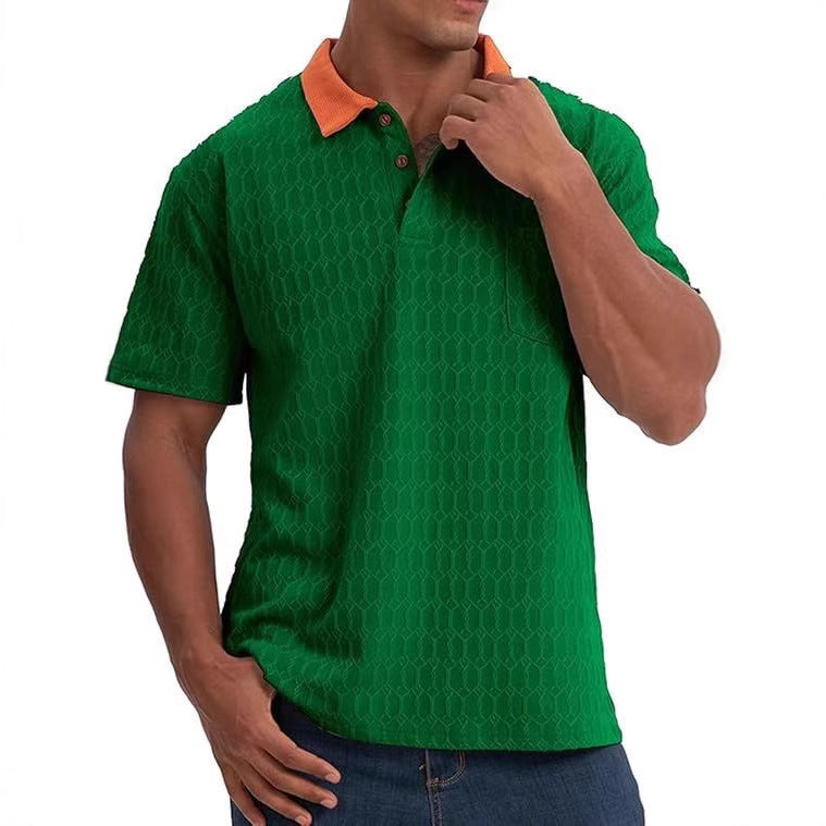 Polo de loisirs structuré pour homme avec col contrasté Chic und Stil