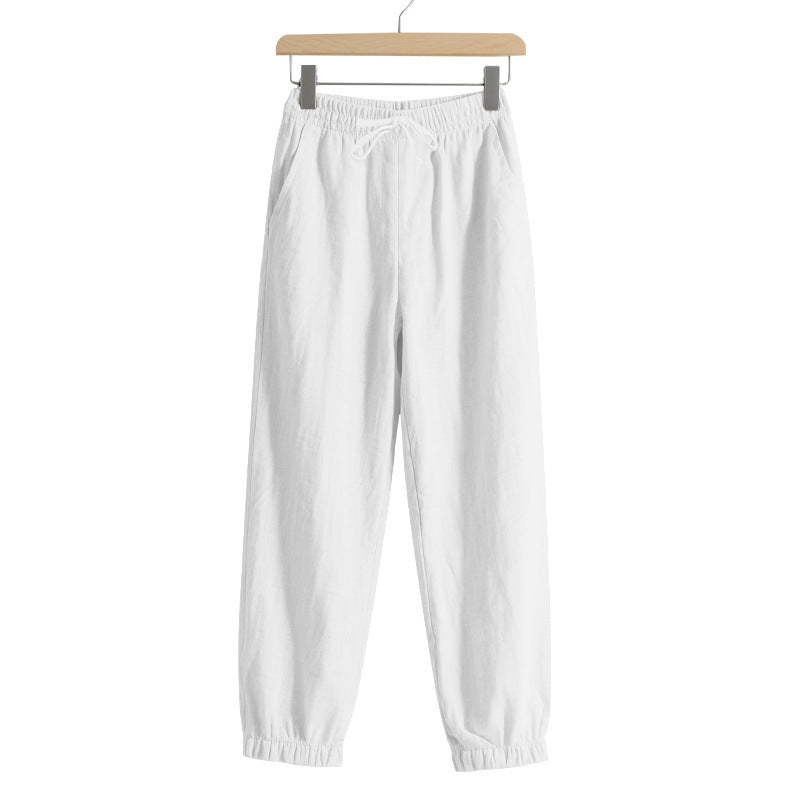 Pantalons de loisirs en lin aérés pour femmes avec taille élastique Chic und Stil
