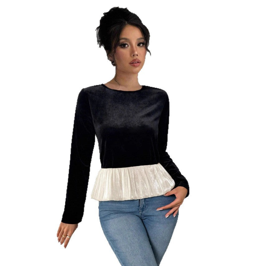 Dames Blouse exclusive avec taille plissée Chic und Stil