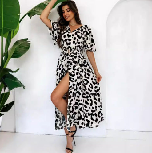 Robe maxi femme à motif léopard Chic und Stil