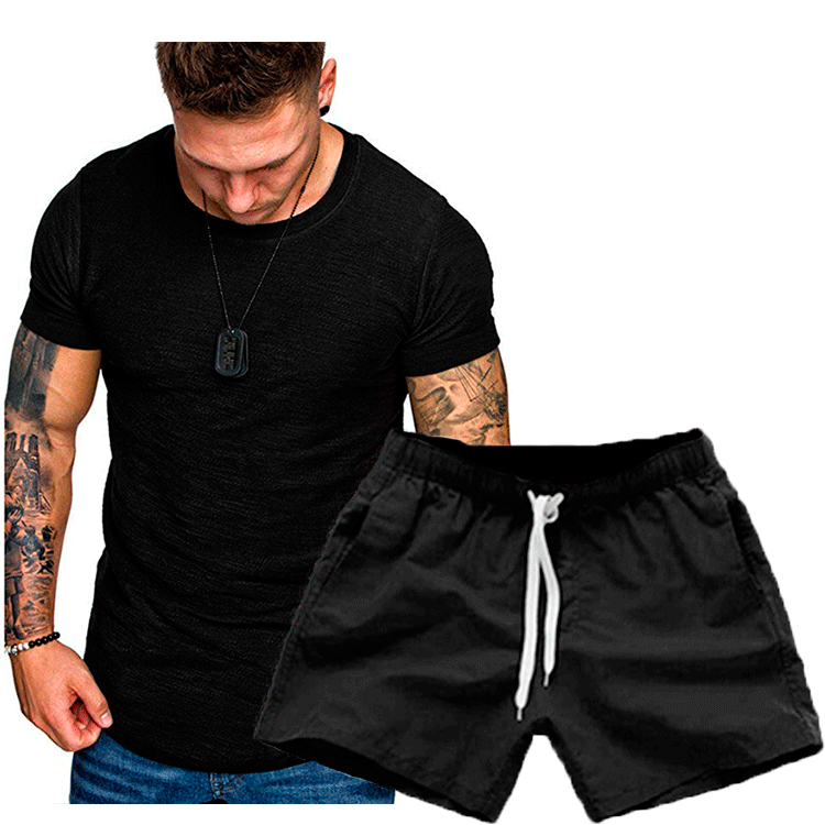 Homme T-shirt de loisirs et set de shorts Chic und Stil
