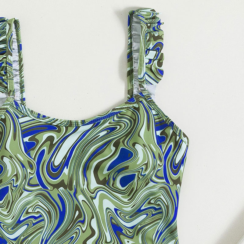 Dames Chemisier à Volants Robe A-Ligne Chic und Stil