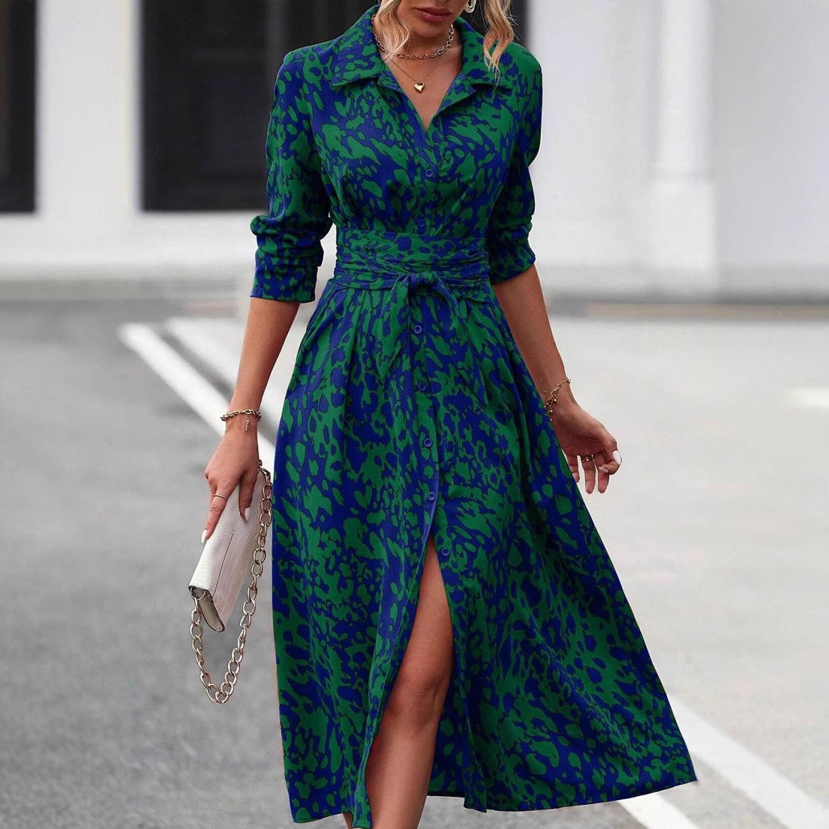 Robe midi élégante à fermeture à boutons Chic und Stil