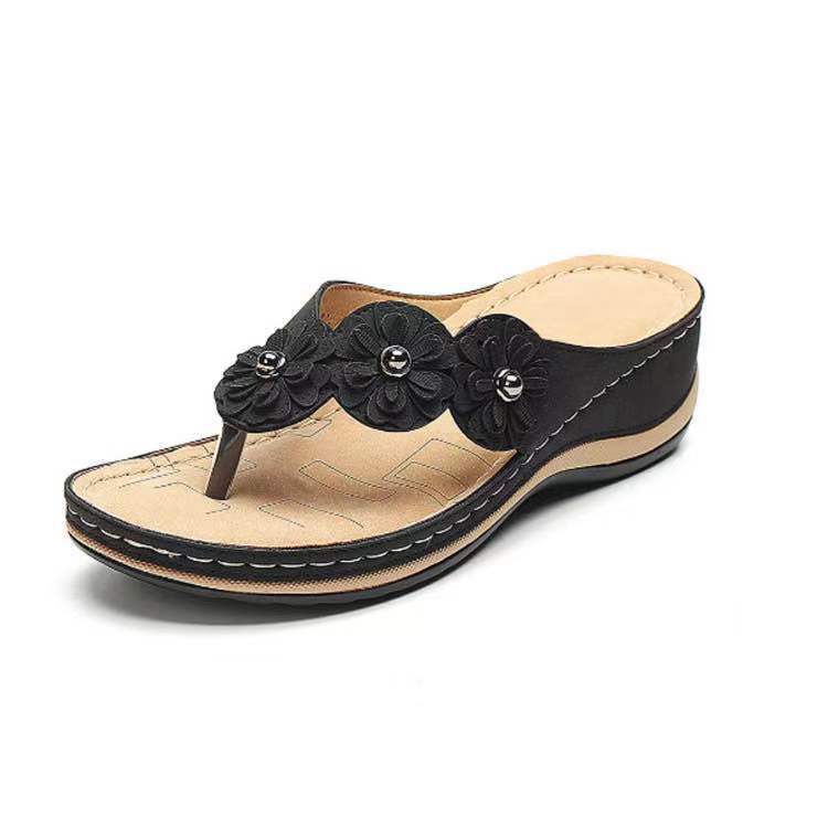 Sandales de bien-être pour femmes à motifs avec décor floral Chic und Stil