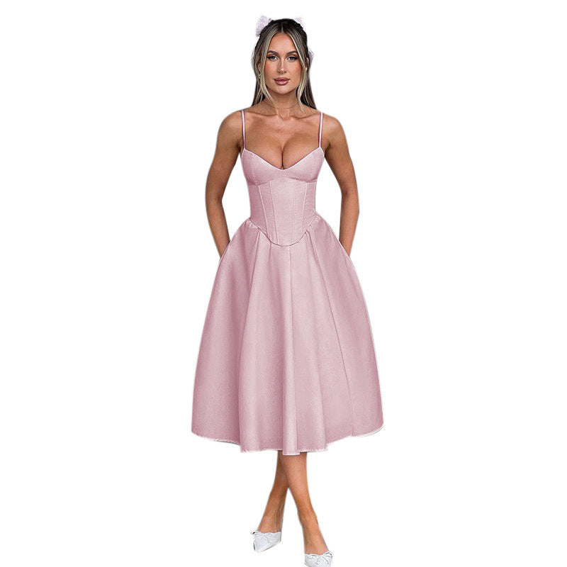 Robe midi classique A-line Chic und Stil pour femmes