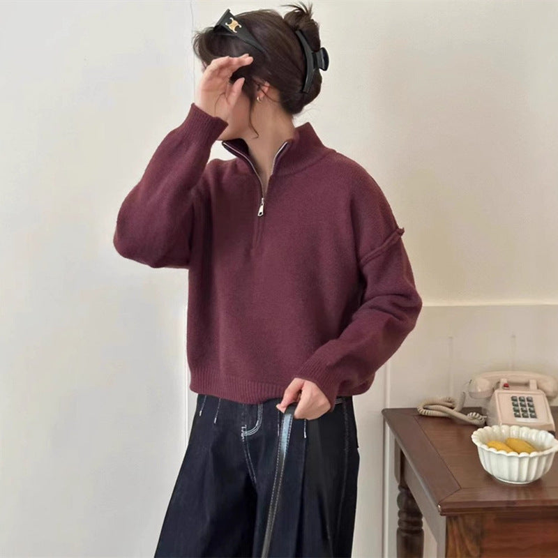 Pull décontracté pour femmes avec short zip et coupe relaxe Chic und Stil