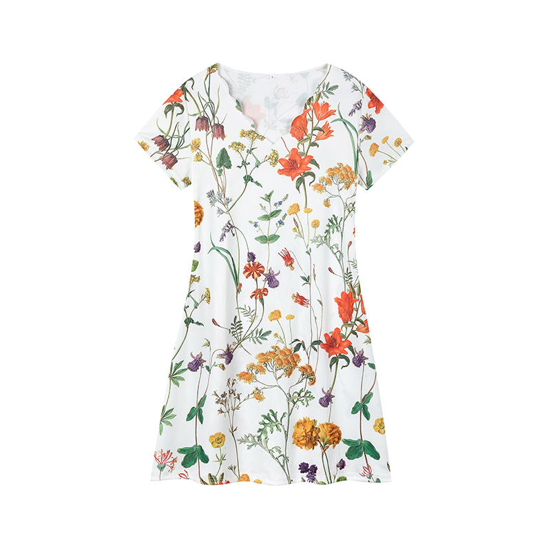 Robe courte à manches courtes imprimé floral Chic und Stil