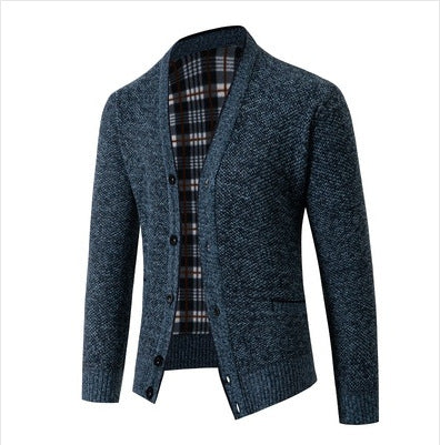 Cardigan élégant pour hommes en tricot à motif à carreaux Chic und Stil