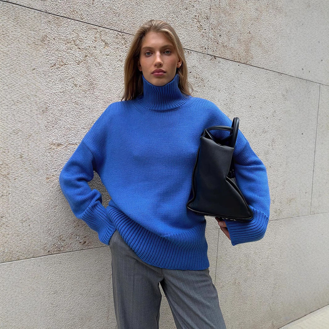 Pull à col roulé surdimensionné pour femmes en tricot doux Chic und Stil