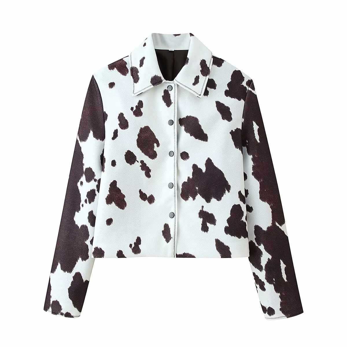 Dames chic veste courte à motif animal Chic und Stil