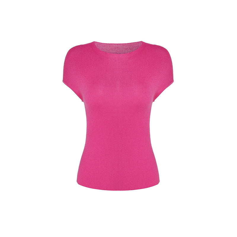 Top à manches courtes en ribbed pour femmes Chic und Stil