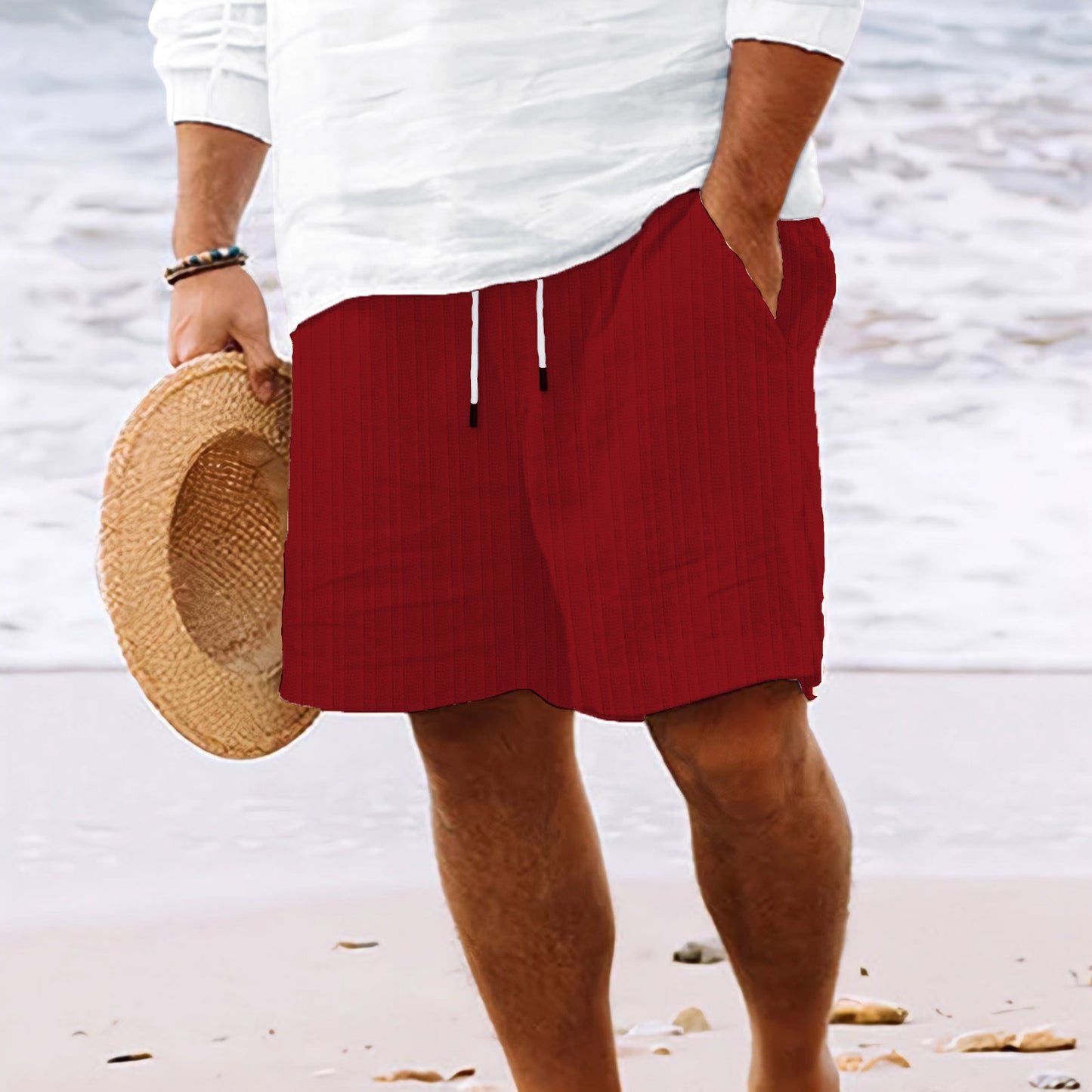 Shorts de plage décontractés pour hommes avec cordon élastique Chic und Stil