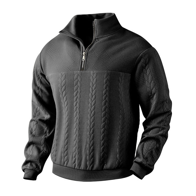 Pull mode pour homme avec un design structuré moderne et un col haut Chic und Stil