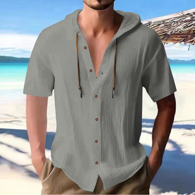 Chemise décontractée à manches courtes pour hommes avec capuche Chic und Stil