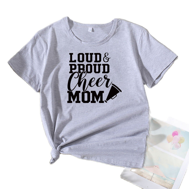 T-shirt graphique Mama Cheerleading Femme Chic und Stil
