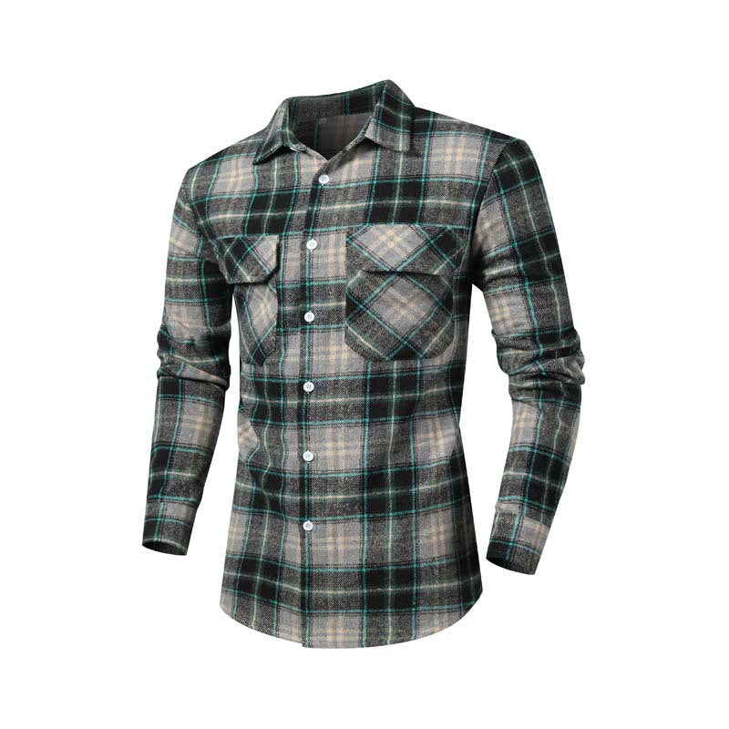 Chemise en flanelle pour hommes avec un motif à carreaux classique et des poches poitrine Chic und Stil