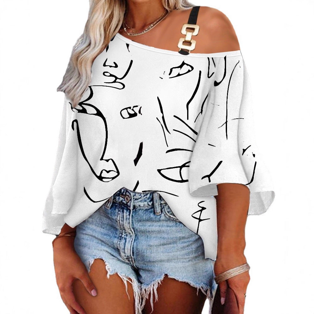 Chemisier oversize pour femmes avec un design graphique original Chic und Stil