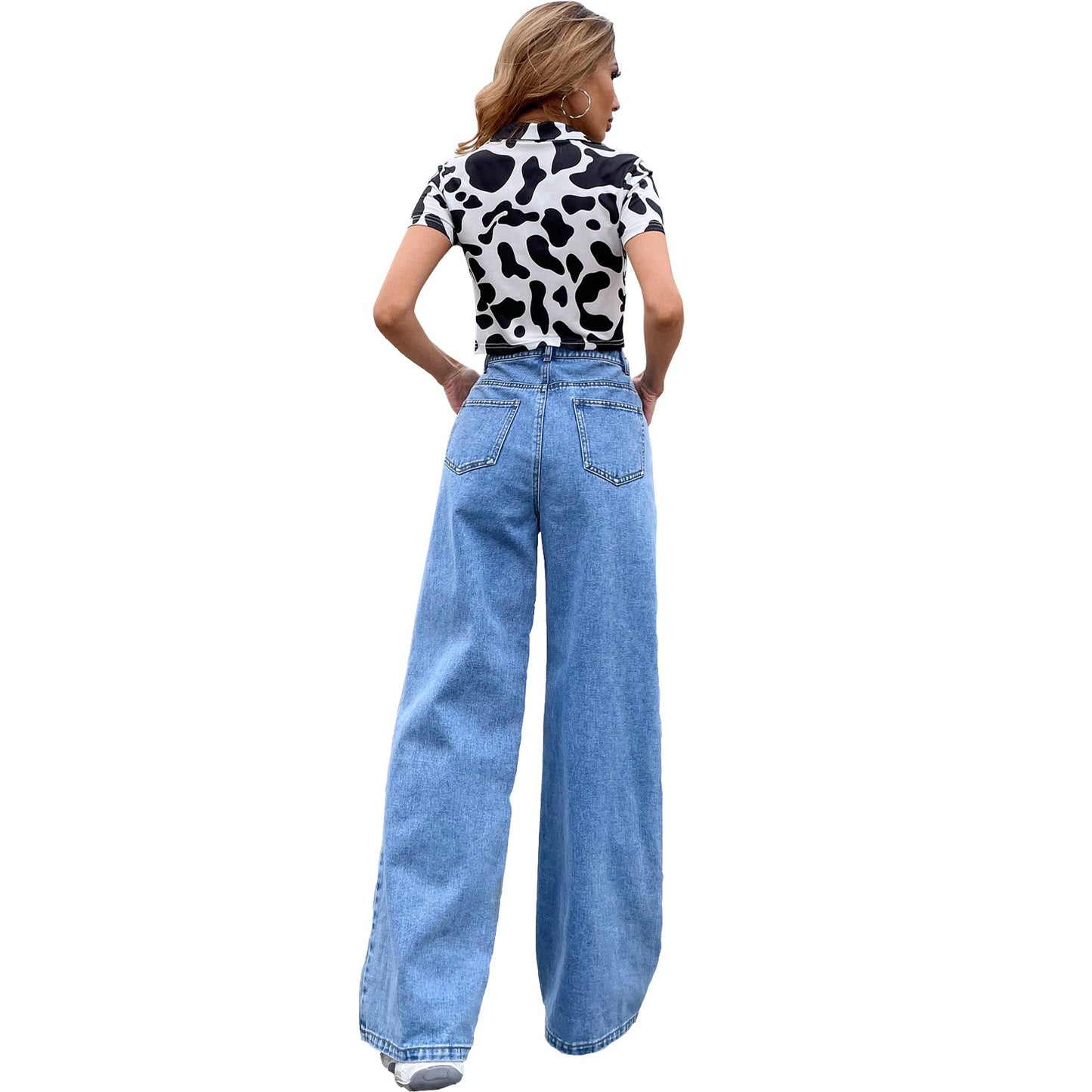 Jean taille haute ample pour femmes avec coupe classique et poches plaquées Chic und Stil