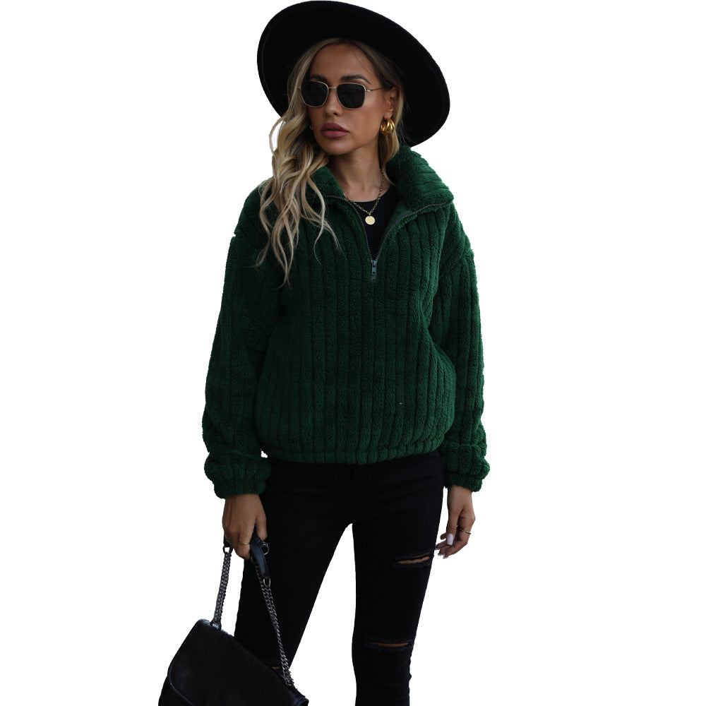 Pull-over en polaire pour femmes dans un style décontracté Chic und Stil