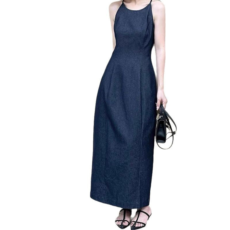 Robe Maxi en Jean Sans Manches pour Femmes Chic und Stil