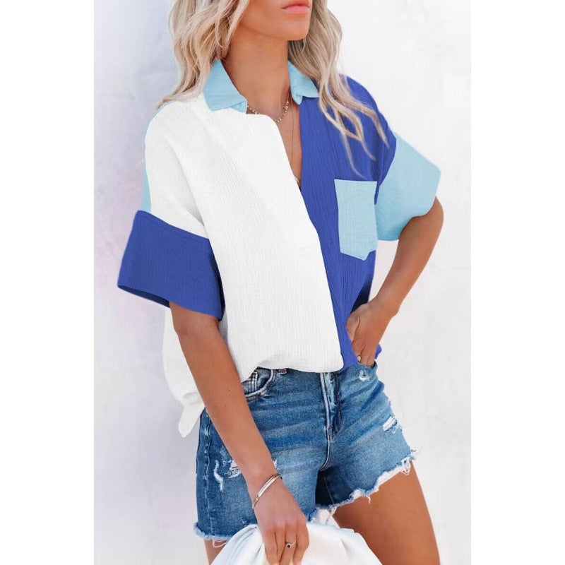 Chemise à boutons color-block pour femmes Chic und Stil
