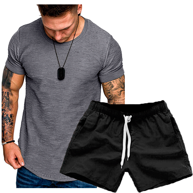 Homme T-shirt de loisirs et set de shorts Chic und Stil