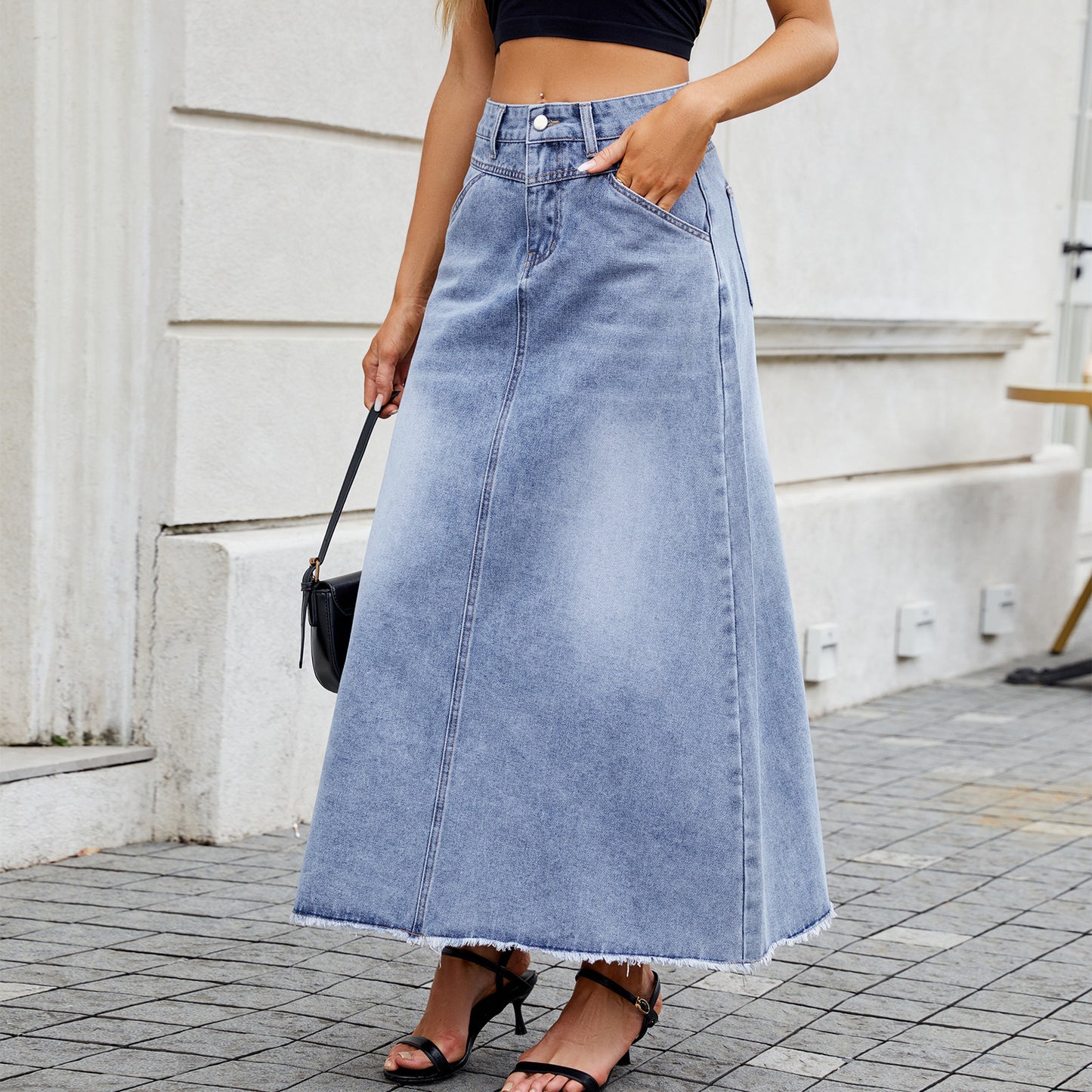 High quality denim maxi skirts for women in Chic and Stylish style