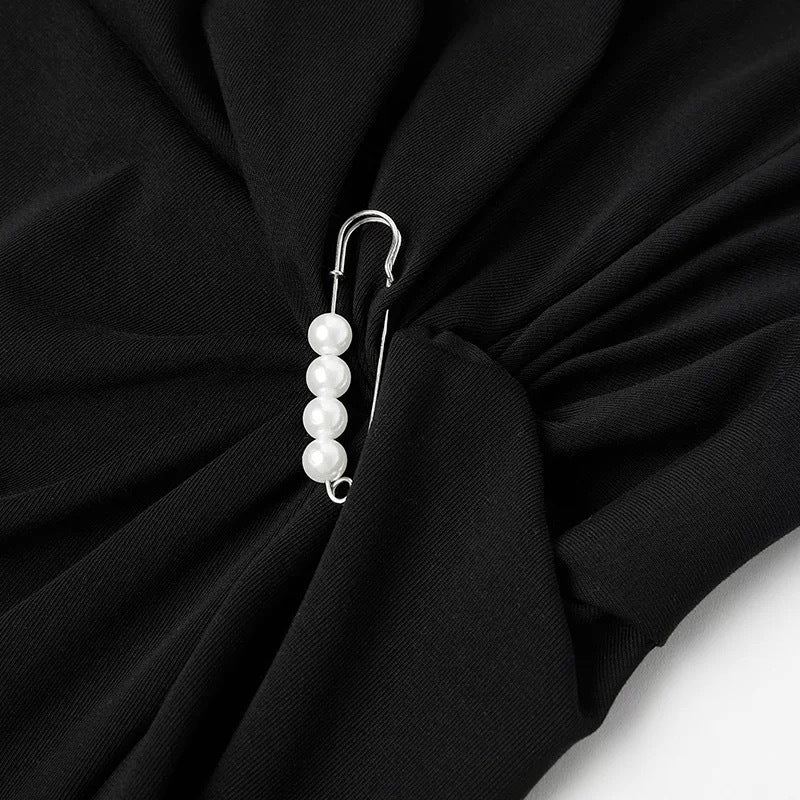 Robe Midi Élégante pour Femme avec Fente Latérale et Détail en Nœud Chic und Stil