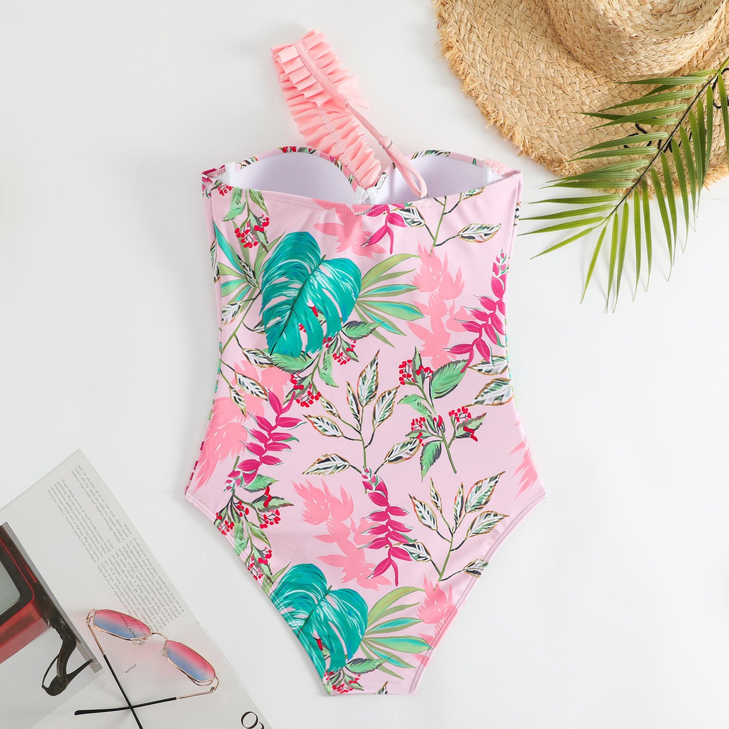 Maillot de bain femme avec décolleté en nœud raffiné et jupe maxi florale Chic und Stil