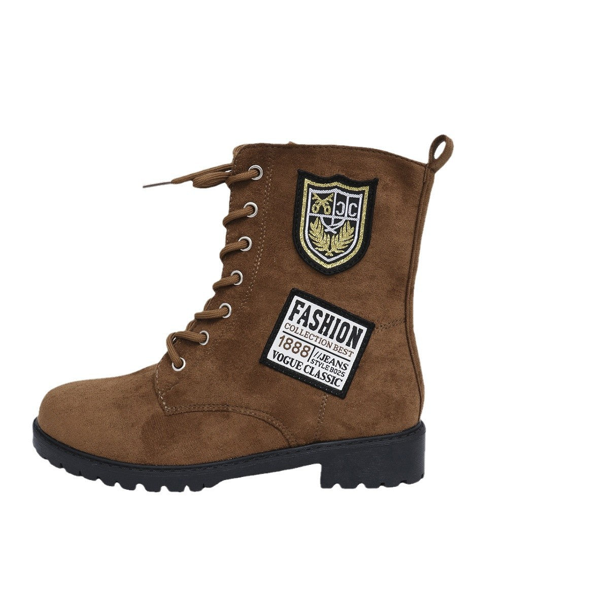 Bottines à lacets pour femmes avec design patch à la mode Chic und Stil