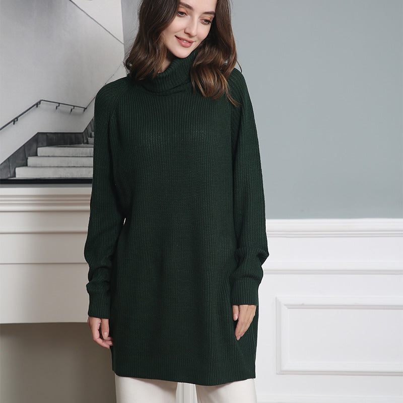 Dames Pull-over à col roulé douillet en tricot doux Chic und Stil