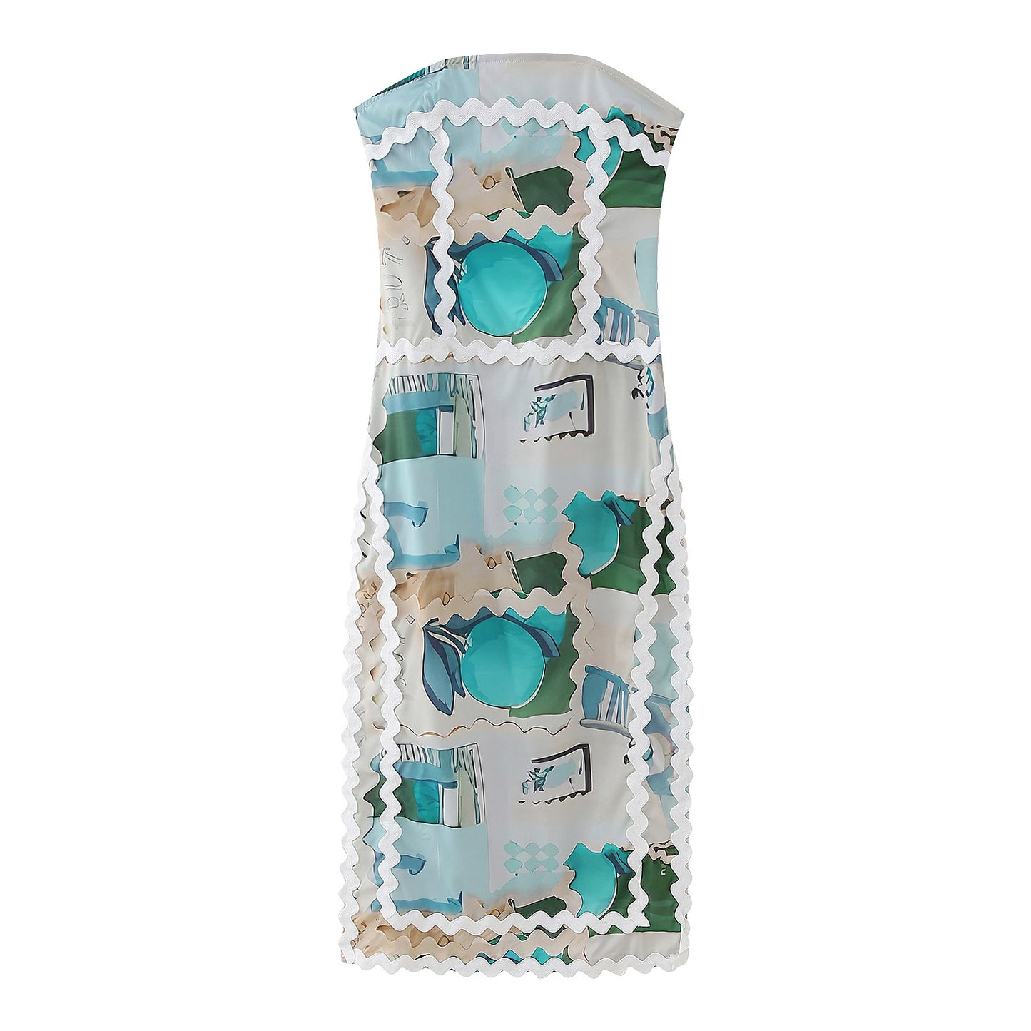 Robe maxi bandeau pour femmes avec un design imprimé ludique et un ourlet élégant Chic und Stil