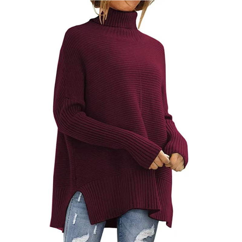 Dames Pull à col roulé confortable Chic und Stil