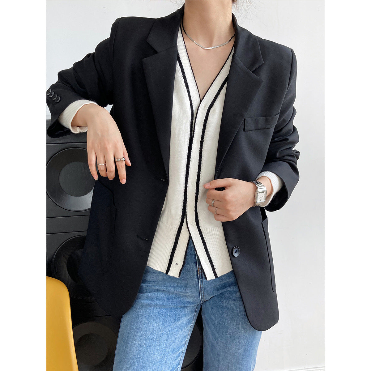 Blazer Femme Classique Ajusté Chic und Stil 1750846712