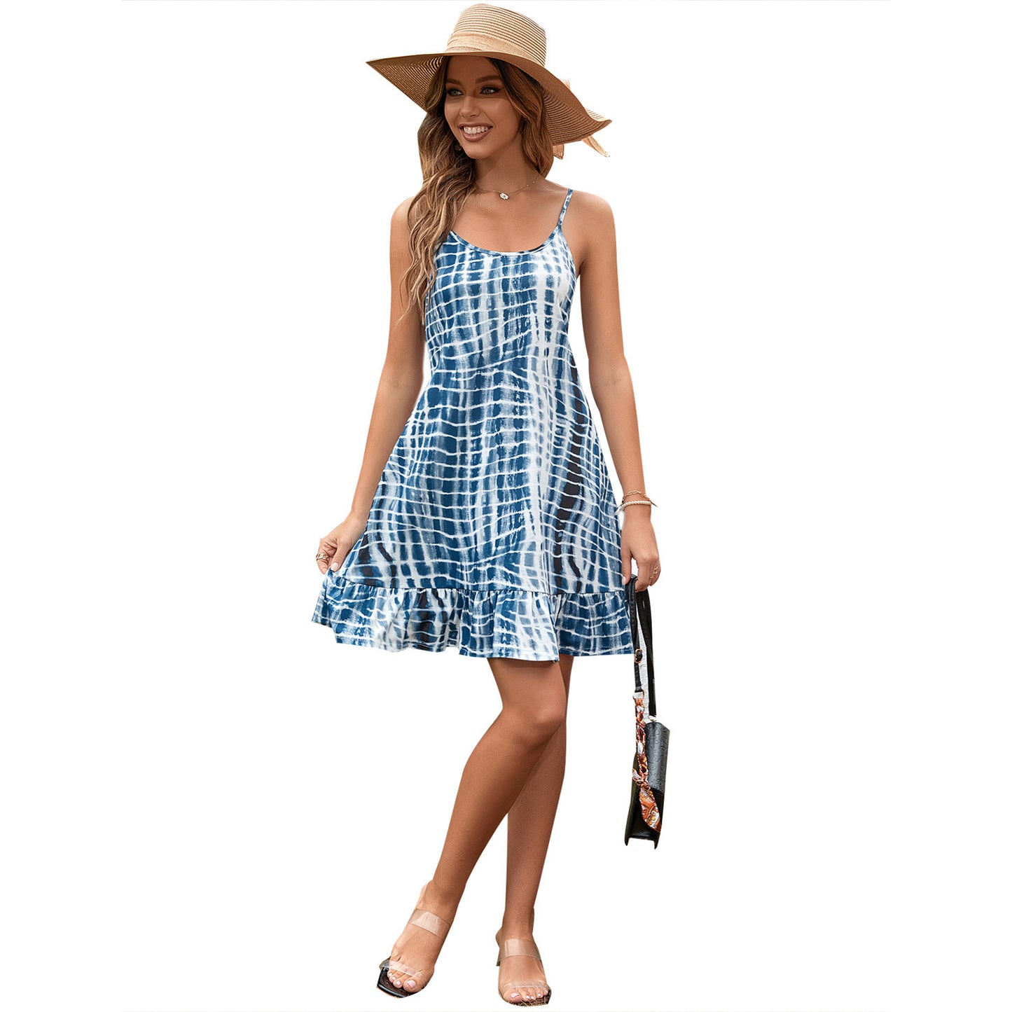 Robe de loisirs pour femmes avec volants ludiques et design batik moderne Chic und Stil