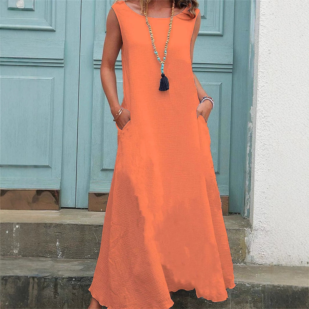 Robe maxi fluide pour femmes avec poches latérales Chic und Stil