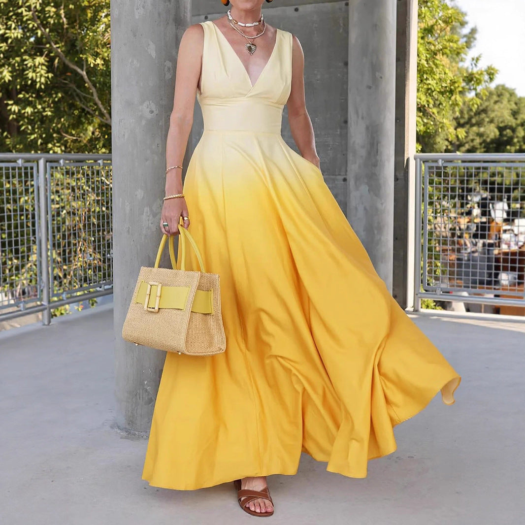 Robe maxi évasée élégante pour femmes Chic und Stil