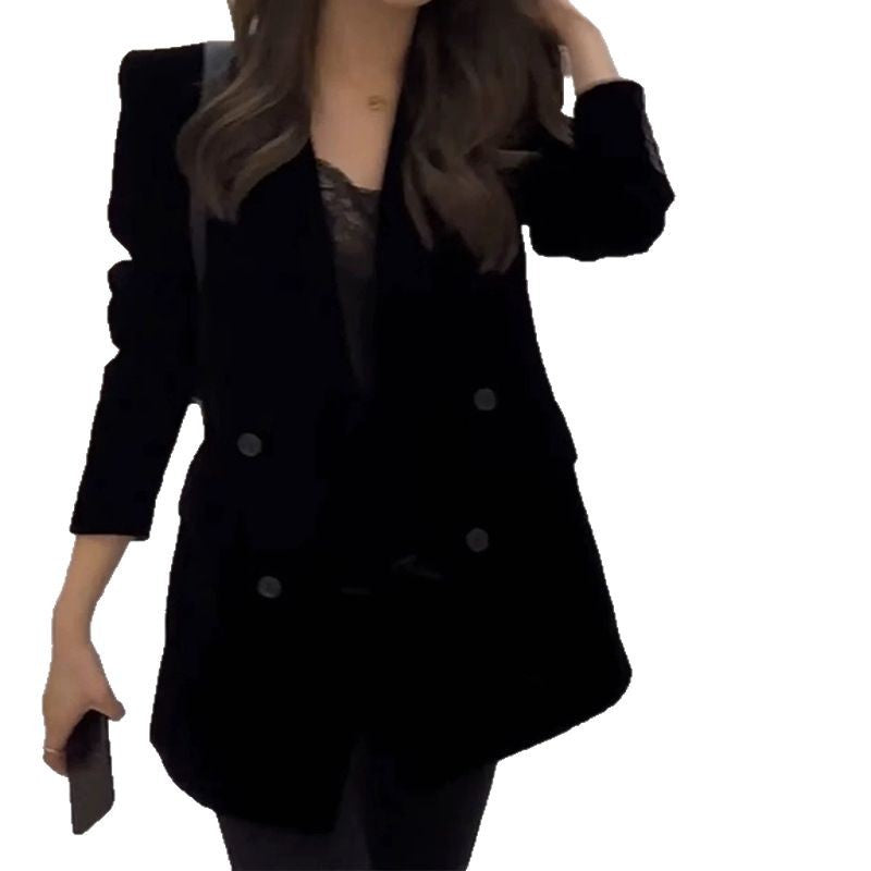 Blazer long de luxe en velours pour femmes Chic und Stil