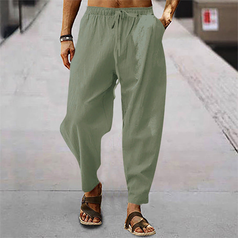 Pantalons d'été décontractés pour hommes en style costume avec taille élastique et poches latérales pratiques Chic und Stil